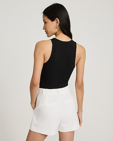 Body Contour Double Layer High Neck Thong Bodysuit | Express