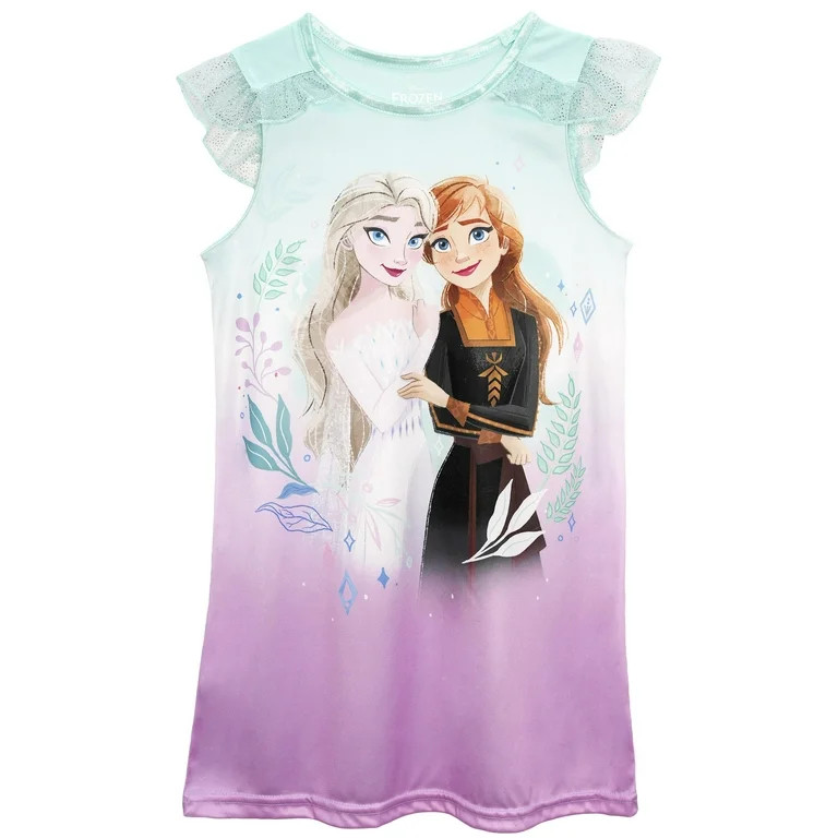 Disney Frozen Big Girls Nightgown & Sleepshirt Female, Violet, Size: 6 | Walmart (US)