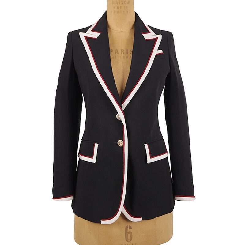 38 NEW $2,700 GUCCI Runway Black Cady BLAZER JACKET - Archival GG LOGO LINING | eBay | eBay US