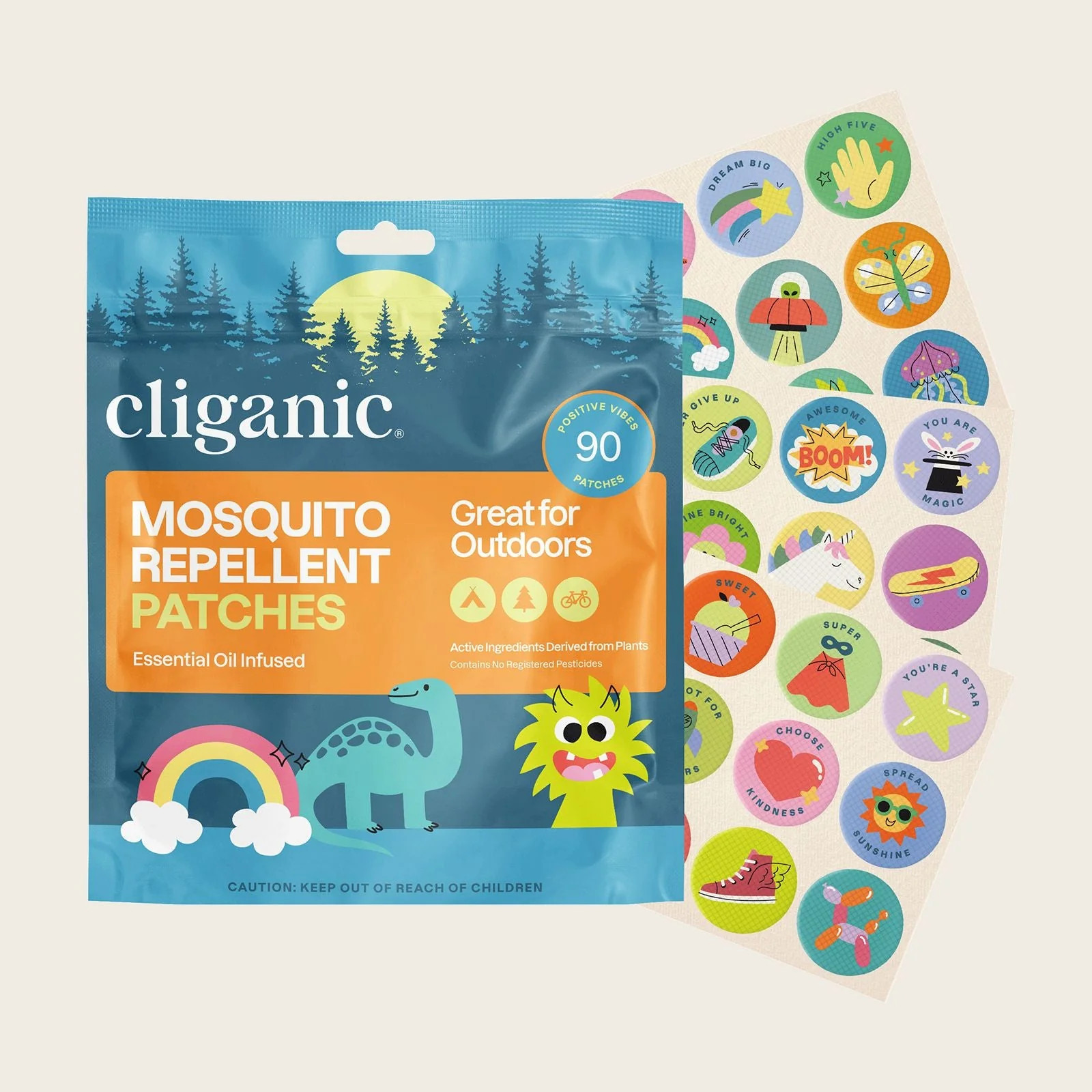 Mosquito Repellent Patches - Positive Vibes | Cliganic