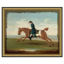 Mason Country Green Equestrian Antique Gold Frame Painting 2 - 24x29 | Kathy Kuo Home