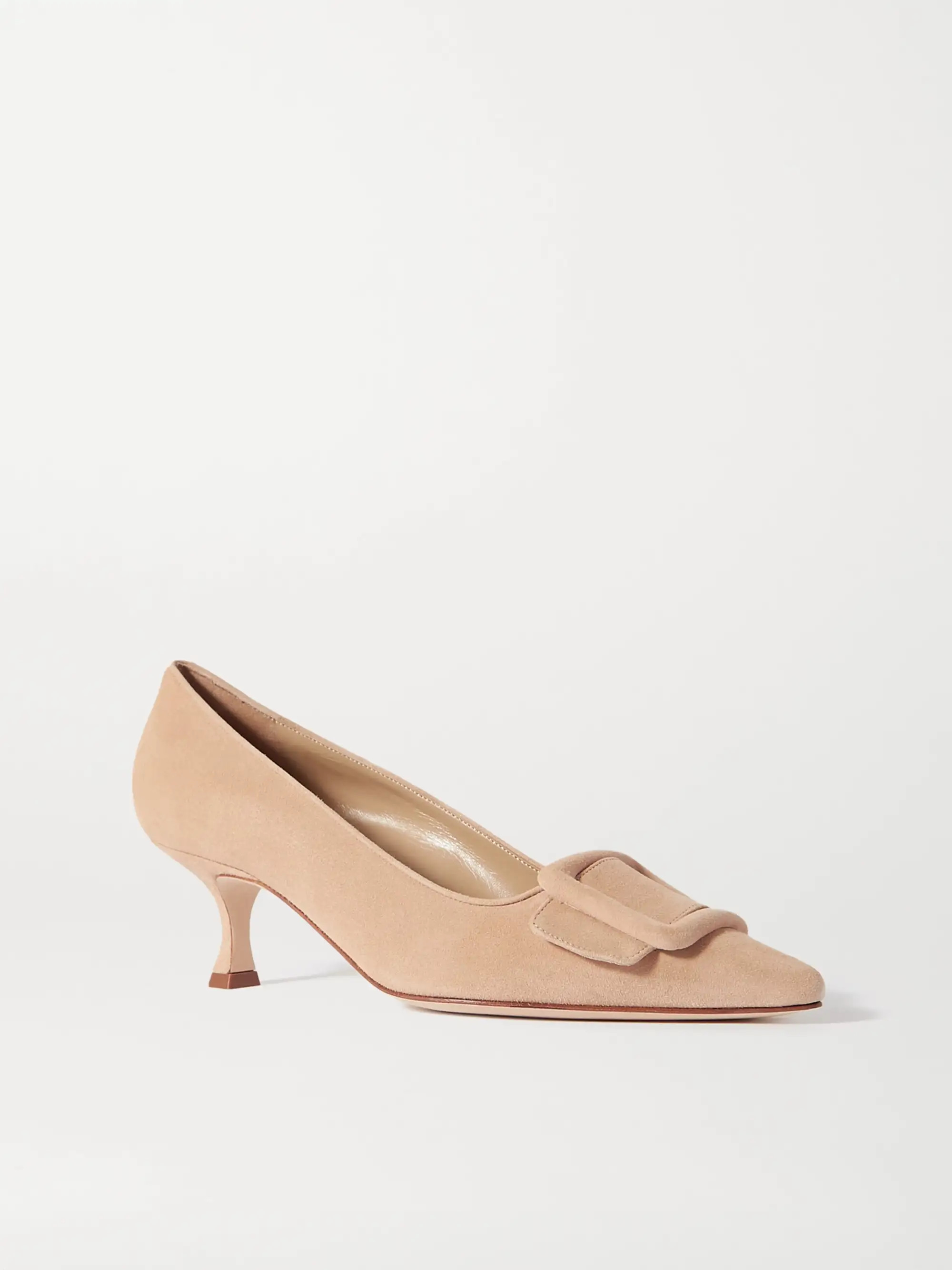 Maysale 50 buckled suede pumps | NET-A-PORTER (US)