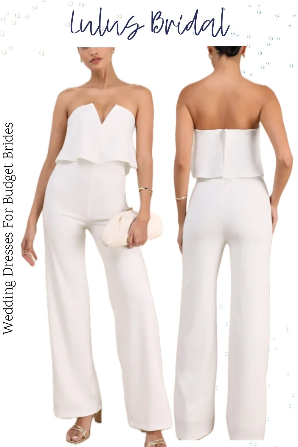 White wedding bridal jumpsuit $69 from Lulus.

Bachelorette party jumpsuit, bridal shower jumpsuit, spring jumpsuit, summer jumpsuit. 

Engagement photo shoot jumpsuit, engagement party jumpsuit, rehearsal dinner jumpsuit. 

#LTKWedding #LTKSeasonal