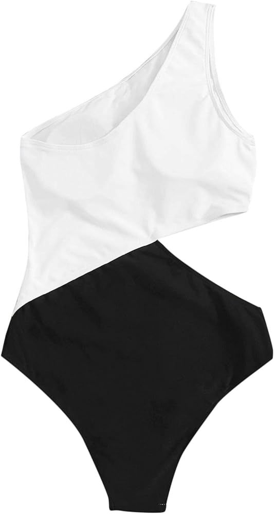 Women's Bathing Suits One Shoulder Cutout One Piece Swimsuit Swimwear Monokini | Amazon (US)