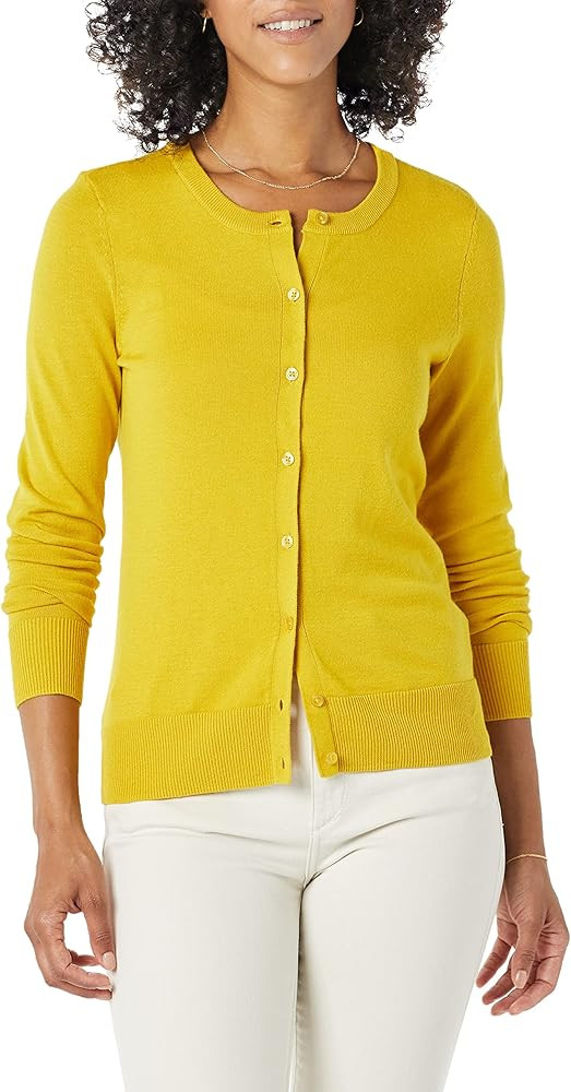 Amazon Essentials Women's Lightweight Crewneck Cardigan Sweater (Available in Plus Size) | Amazon (US)