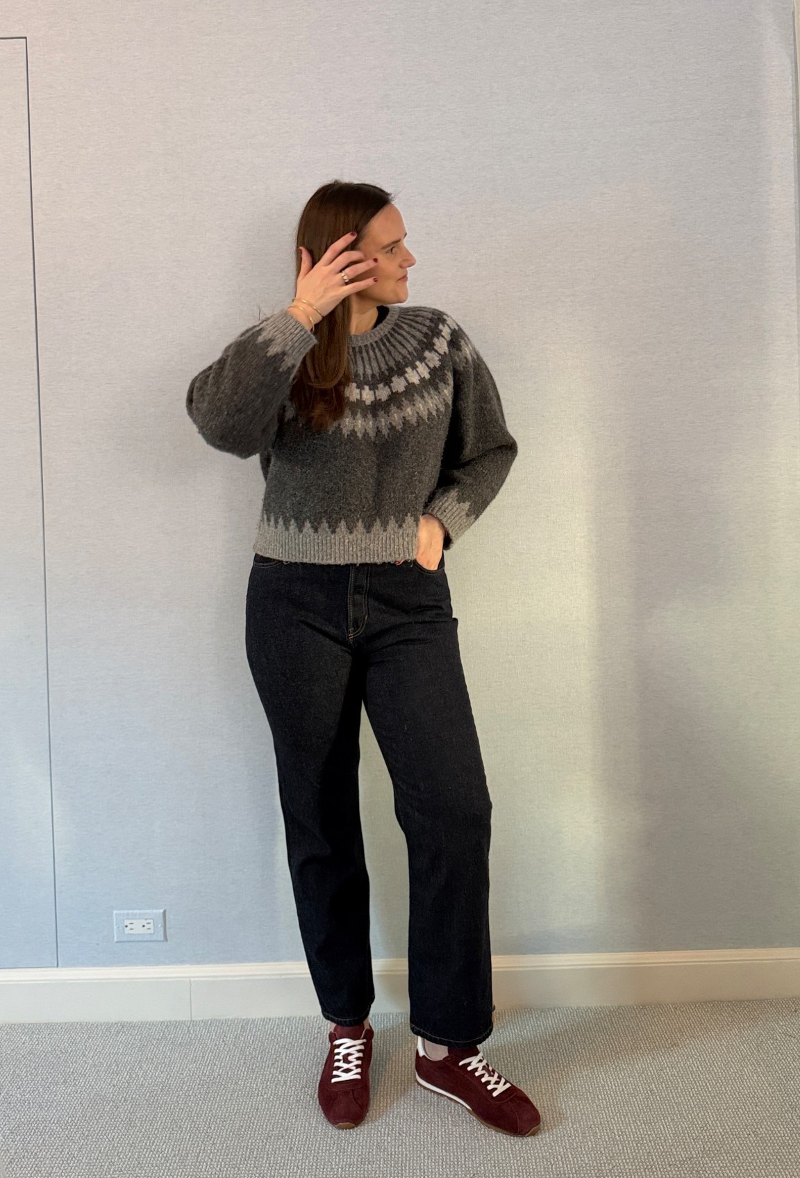 Simple outfit of the day in a Nili Lotan sweater and Reformation jeans  

#LTKMidsize #LTKSeasonal