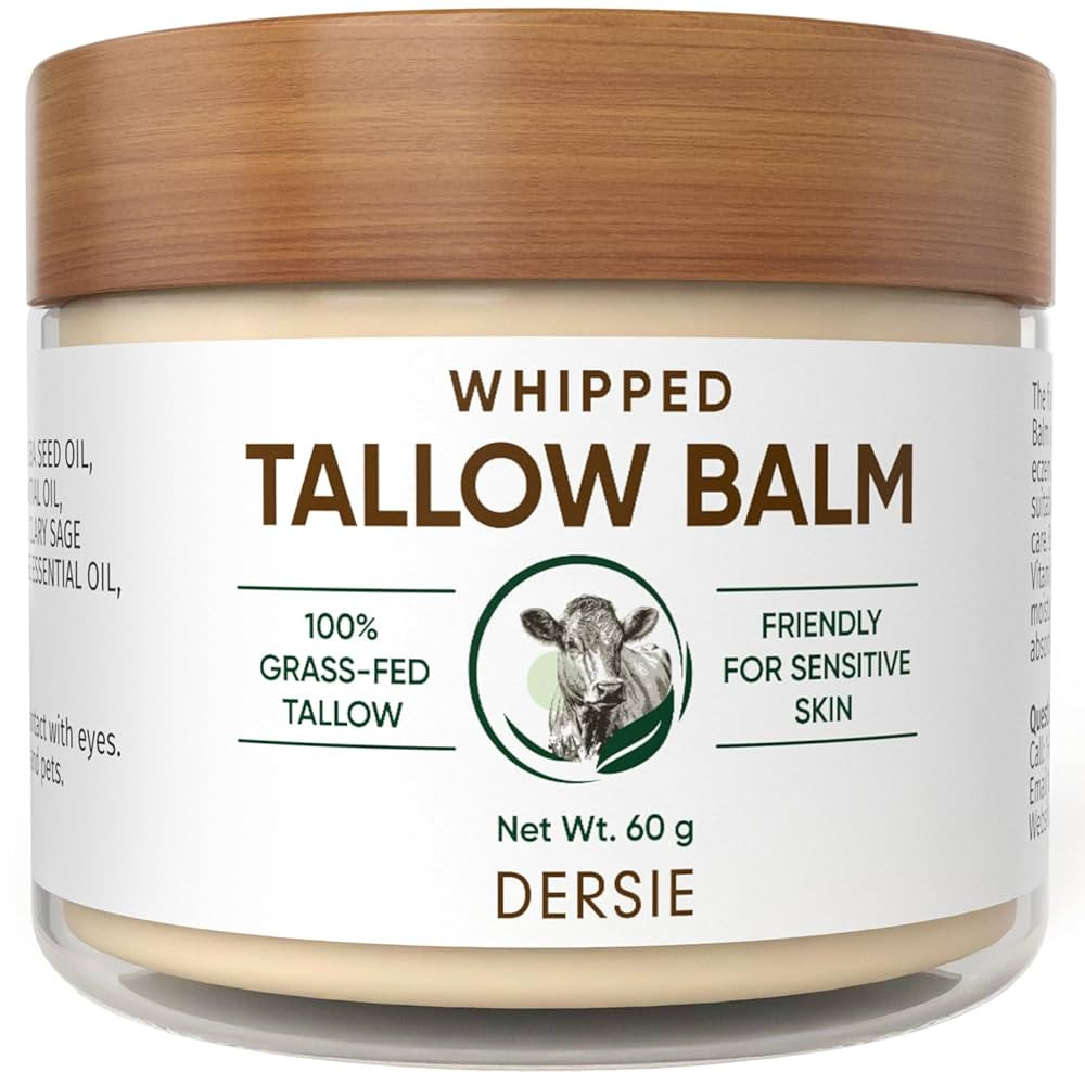 Beef Tallow Face Cream: Beef Tallow Skincare - 100% Grass-Fed Whipped Beef Tallow Balm for Deep H... | Amazon (CA)