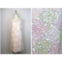 60S Twiggy Pastel Sequin Dress ‣ 60's Mid-Century Mod Go-Go 1960S Embellished Shift | Etsy (US)