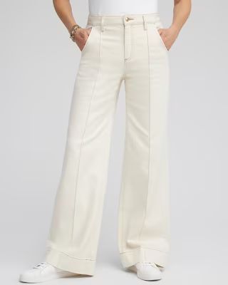 Petite Pintuck High Rise Wide Leg Jeans | Chico's