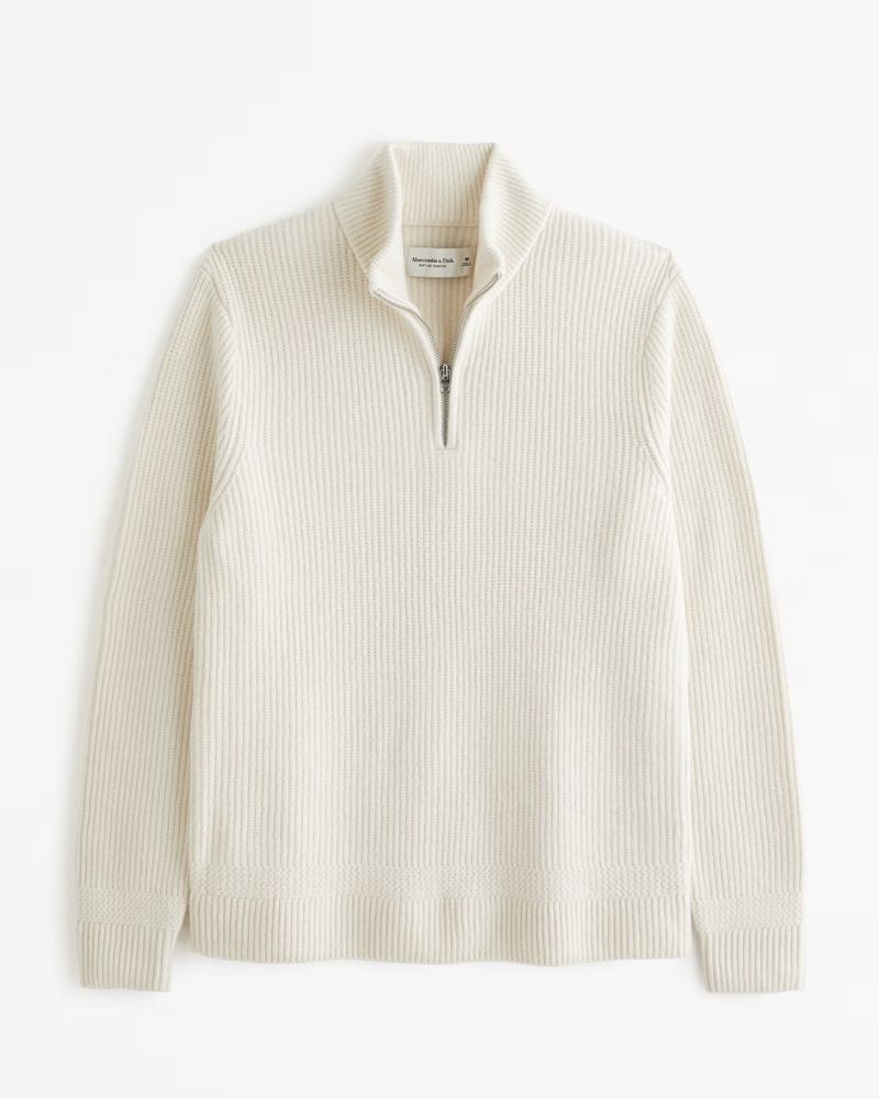 Men's Elevated Quarter-Zip Sweater | Men's Tops | Abercrombie.com | Abercrombie & Fitch (US)