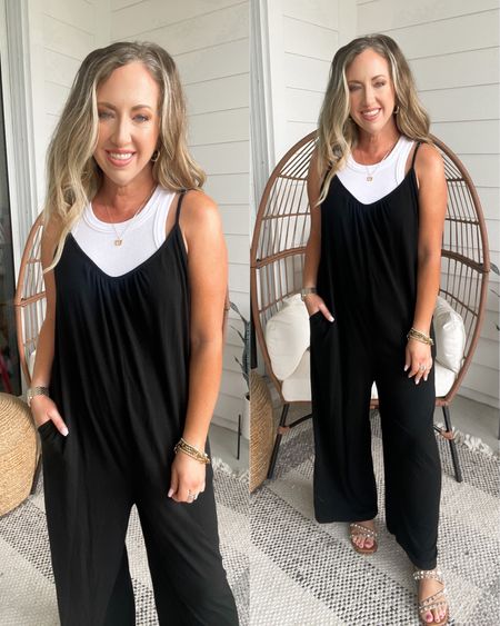 Amazon fashion amazon finds vacation outfit super soft comfy jumpsuit travel outfit wearing small 

#LTKunder50