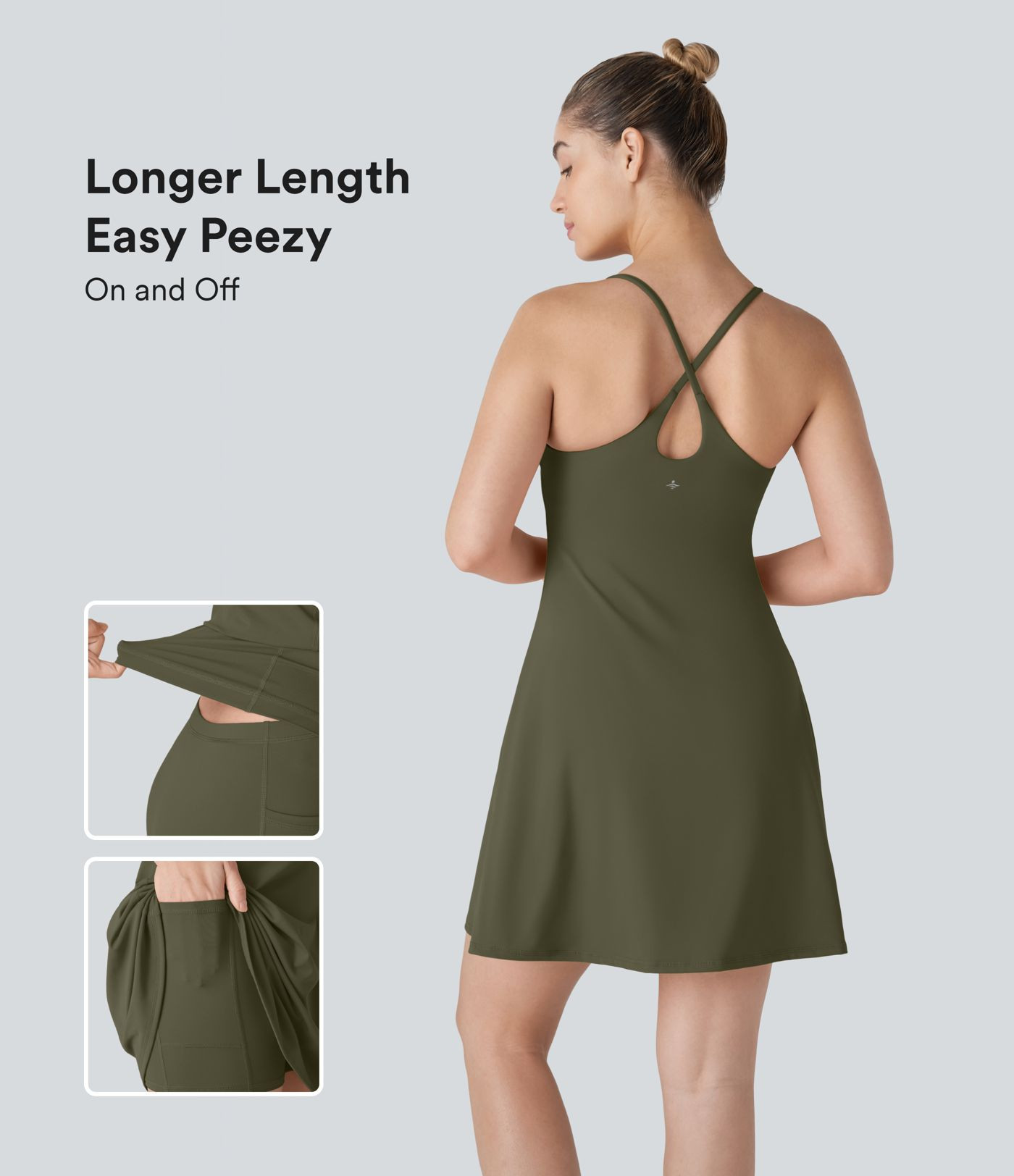 Women’s SoftlyZero™ Plush Backless Active Dress-Longer Length-Easy Peezy Edition - Halara | HALARA