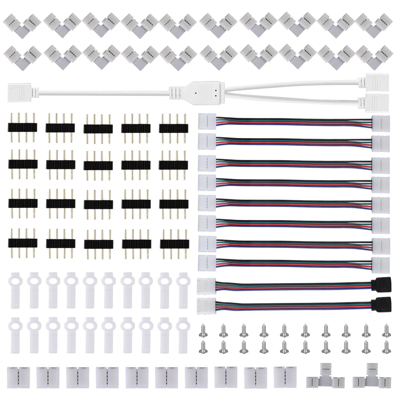 LED Strip Connector Kit for 5050 10mm 4Pin, Include 8 Strip Jumper Connectors, 10 Gapless LED Str... | Walmart (US)