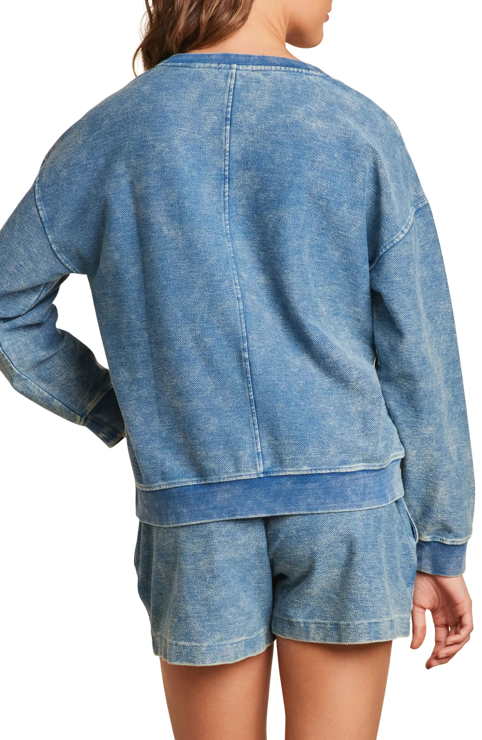 Denim Look French Terry Sweatshirt | Nordstrom