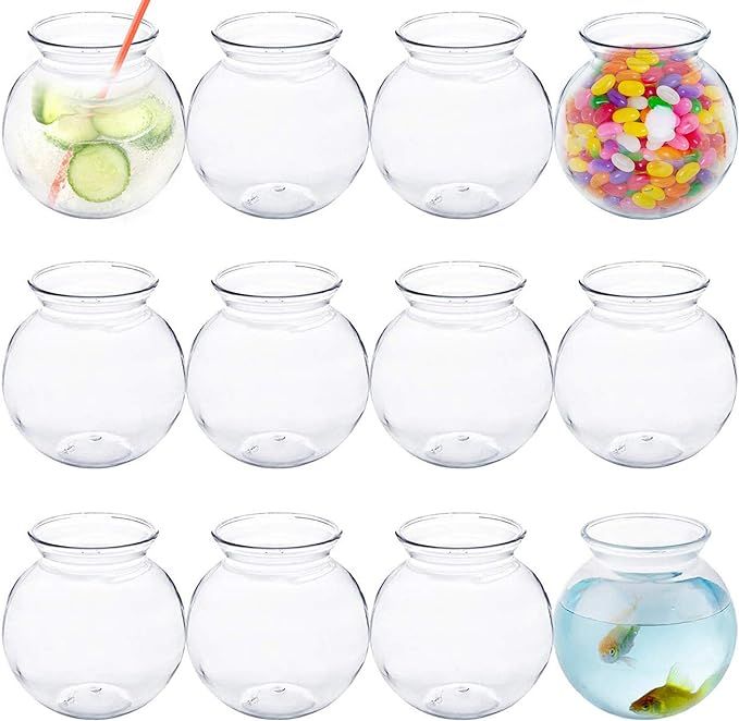 Plastic Fish Bowl 16 oz (12 Count) 4 Inch Fishbowl - Plastic Ivy Bowls - Unbreakable Vases - Grea... | Amazon (US)