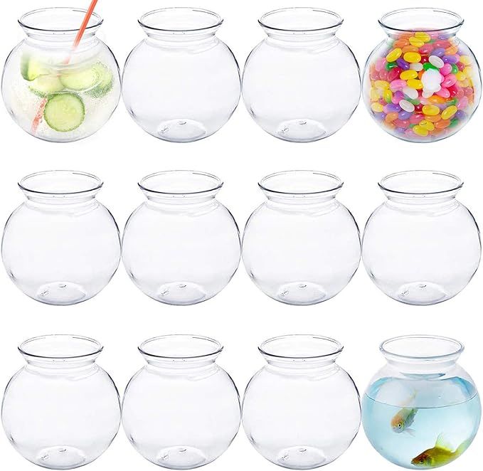 Plastic Fish Bowl 16 oz (12 Count) 4 Inch Fishbowl - Plastic Ivy Bowls - Unbreakable Vases - Grea... | Amazon (US)