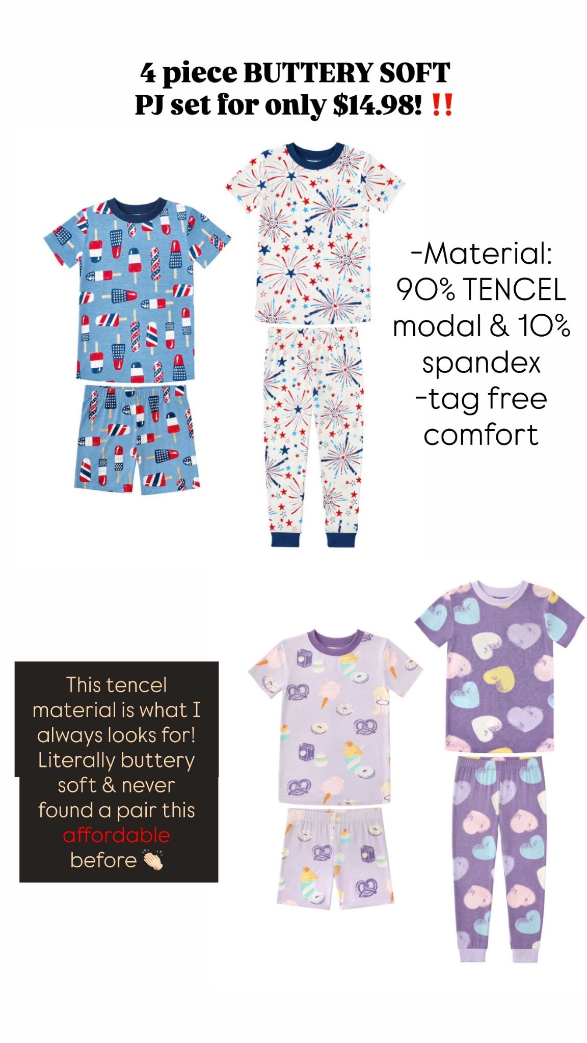 Buttery soft pajamas! 4 piece set for only $14.98! 

#LTKmomlife #LTKKids