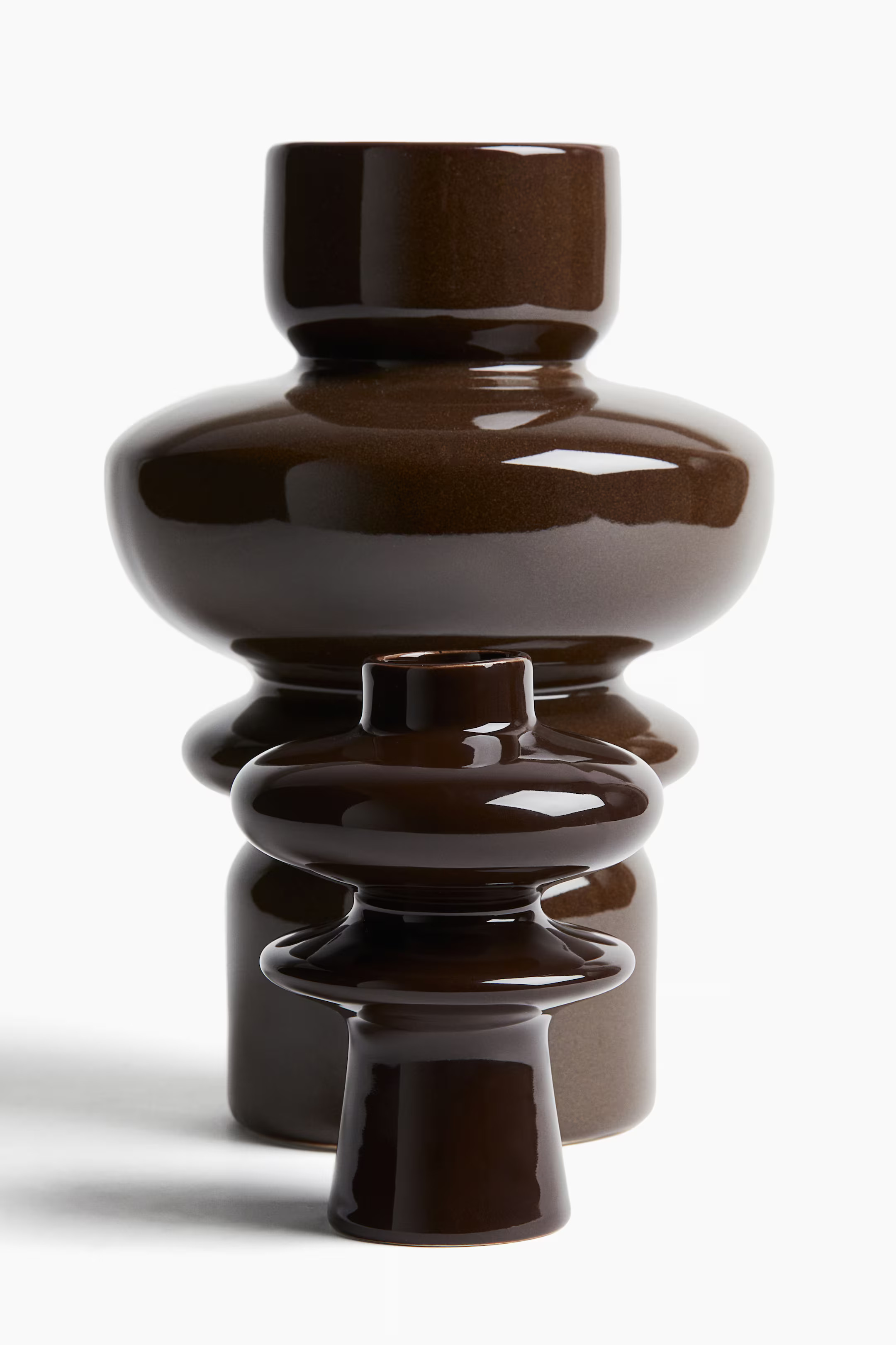 Extra-small tiered stoneware vase - Dunkelbraun - Home All | H&M DE | H&M (DE, AT, CH, NL, FI)