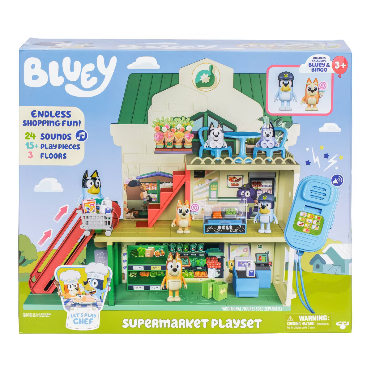 Bluey Let's Play Chef Supermarket Playset - 22pk | Target