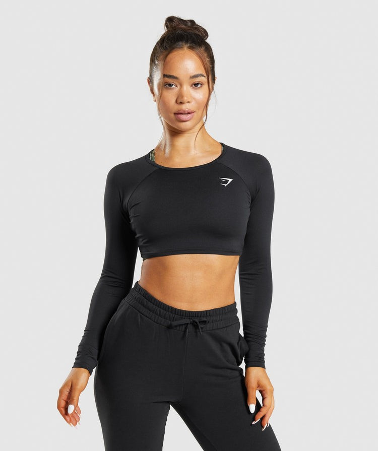 Gymshark Training Long Sleeve Crop Top - Black | Gymshark US