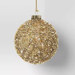 Christmas Gold Glass Beaded Ball Ornament - Wondershop™ | Target