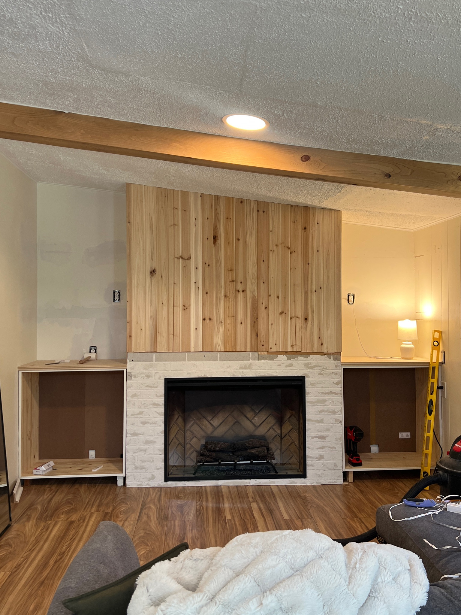 The cedar tongue and groove I used for the fireplace remodel 

#LTKHome #LTKFindsUnder50