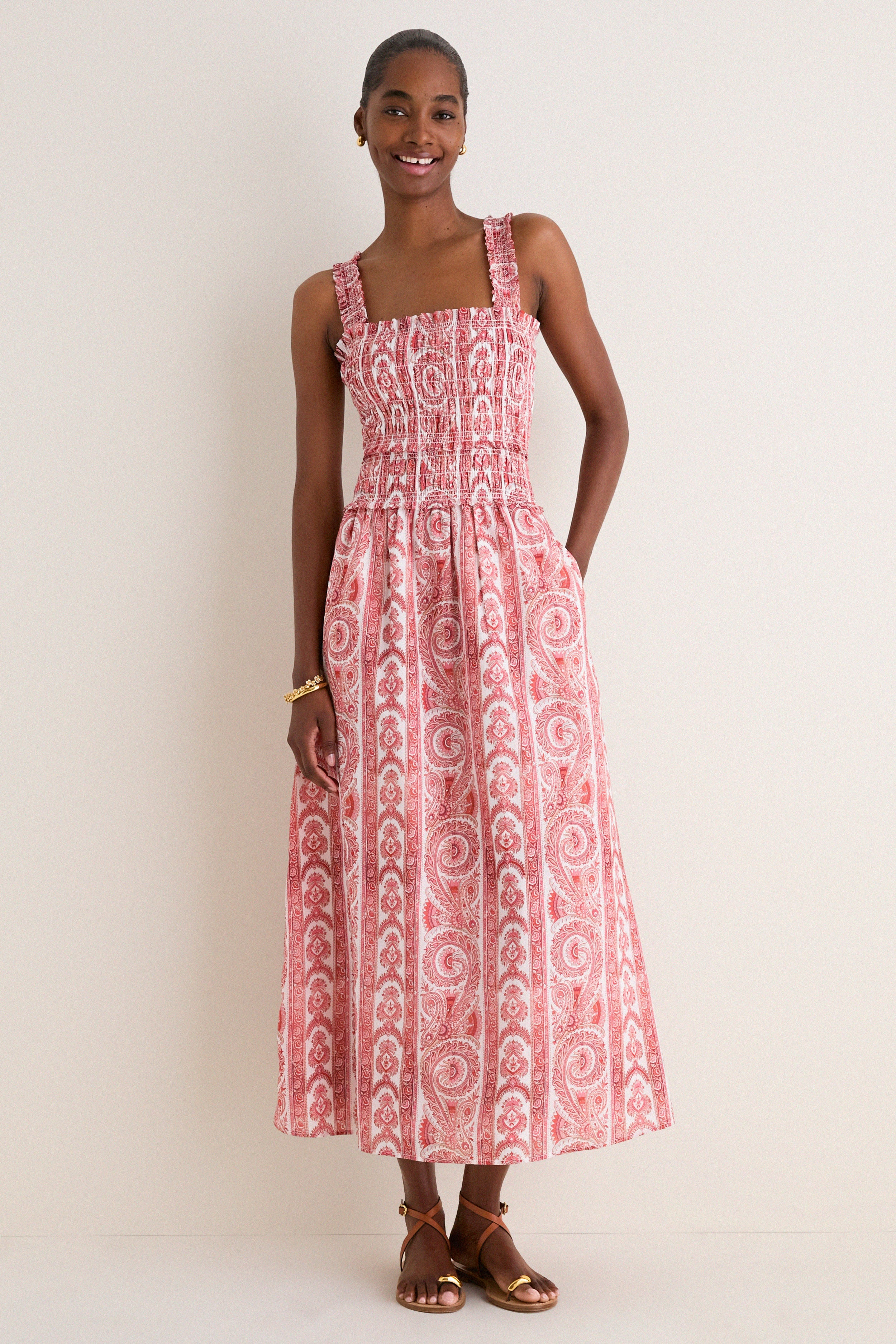 Coral Corsica Paisley Azalea Maxi Nap Dress | Tuckernuck (US)