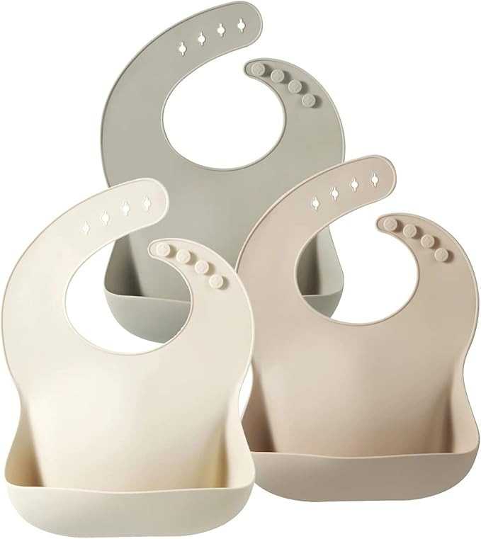 PandaEar Silicone Baby Bib for Girls Boys| Adjustable Waterproof Eating Bibs| BPA Free Soft Durab... | Amazon (US)