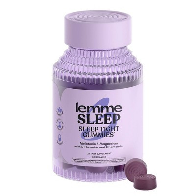 Lemme Sleep Gummies - Deep Sleep Support - 5 mg Melatonin, Magnesium & L-Theanine - Berry Flavored - 60ct | Target