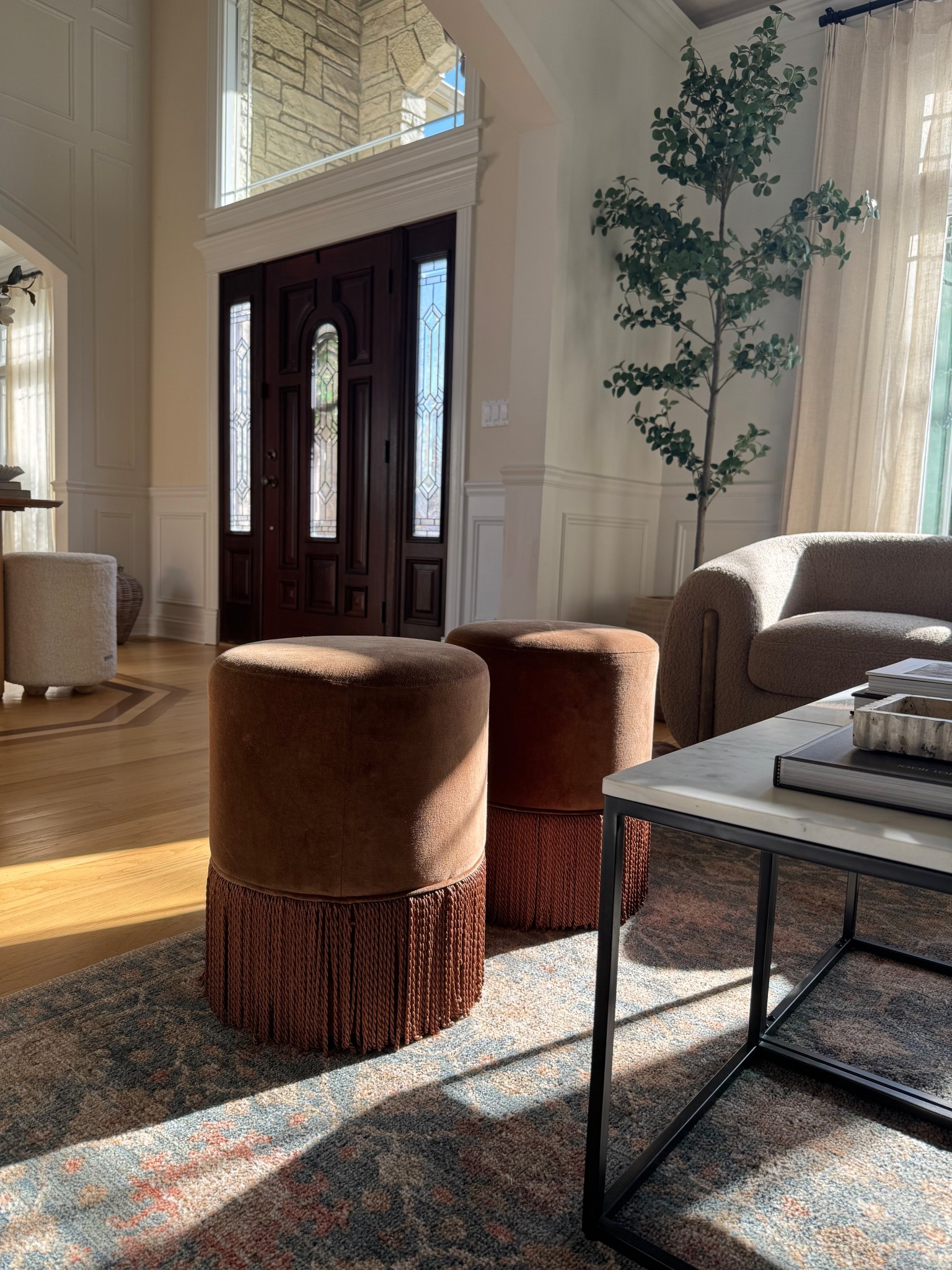 My favorite stools! I love the fringe detail. 

#livingroom #mcgeeandco #rug #livingroomdecor #ottoman #amazon #wayfair #fauxtree 

#LTKStyleTip #LTKSaleAlert #LTKHome