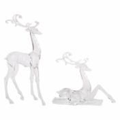 Melrose Acrylic Deer Figurine Set | Hayneedle
