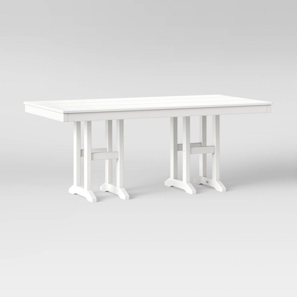 Moore POLYWOOD 35""x70"" Farmhouse Rectangle Patio Dining Table - White - Project 62 | Target