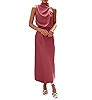 PRETTYGARDEN Women's 2026 Summer Satin Dress Elegant Sleeveless Mock Neck Cocktail Party Maxi Dre... | Amazon (US)