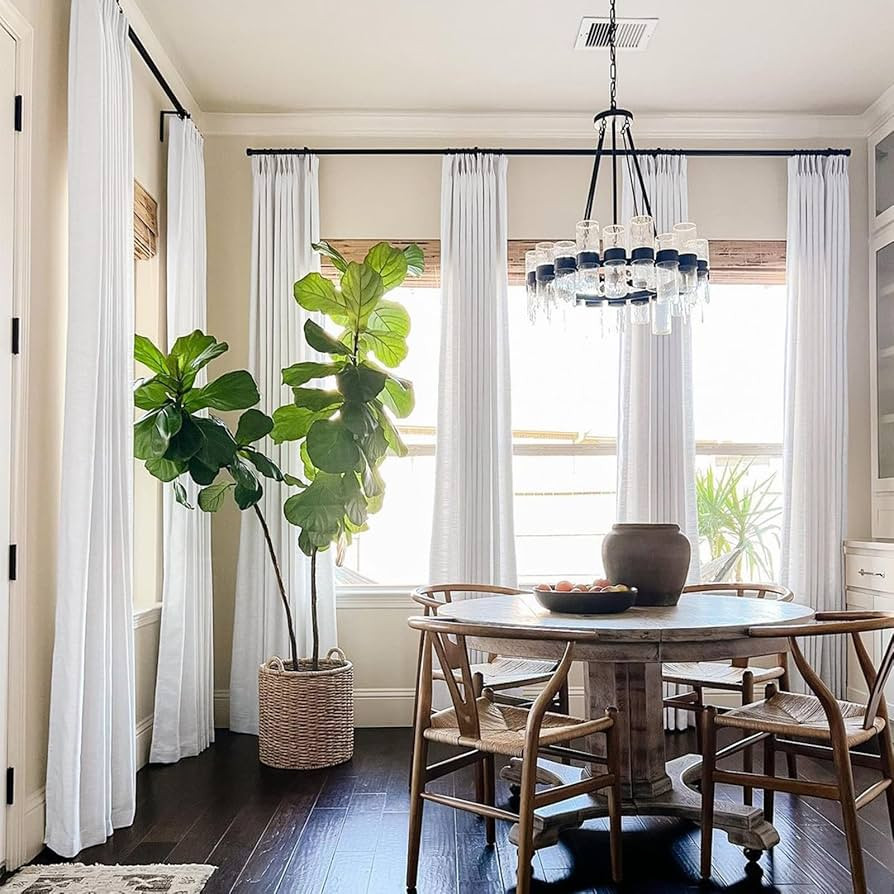 TWOPAGES 52 W x 96 L inch Pinch Pleat Unlined Darkening Drape Faux Linen Curtain Drapery Panel fo... | Amazon (US)