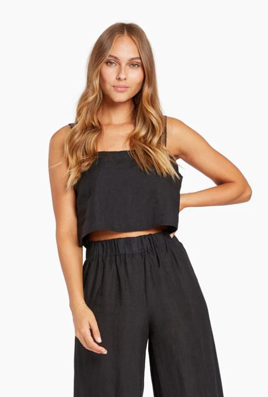 Tallows Linen Crop Top | Vitamin A Swim