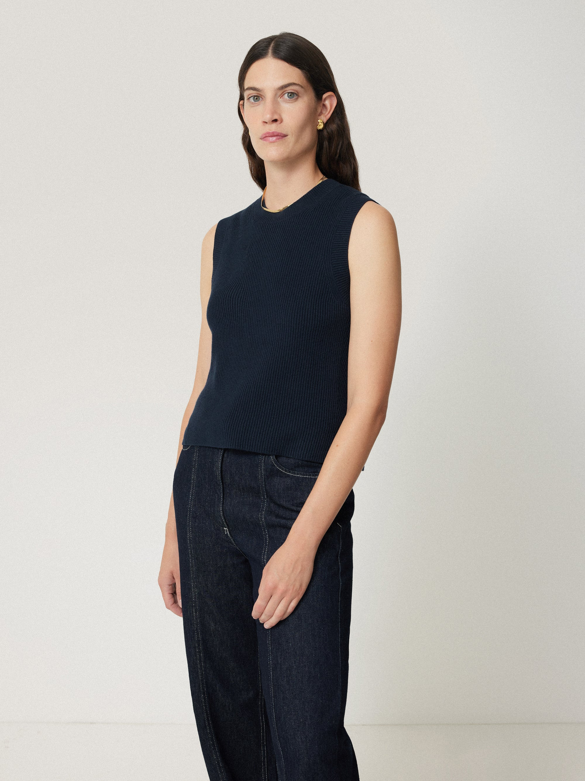 Cotton Blend Crew Tank | Jigsaw (UK)