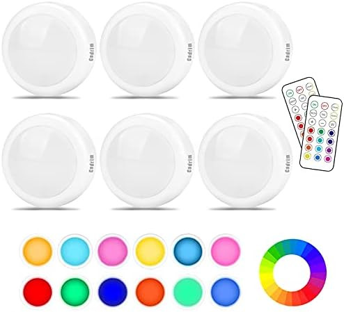 Cadrim Puck Lights, LED Color Changing Puck Lightings and Dimmable Under Cabinet Lights Battery P... | Amazon (US)