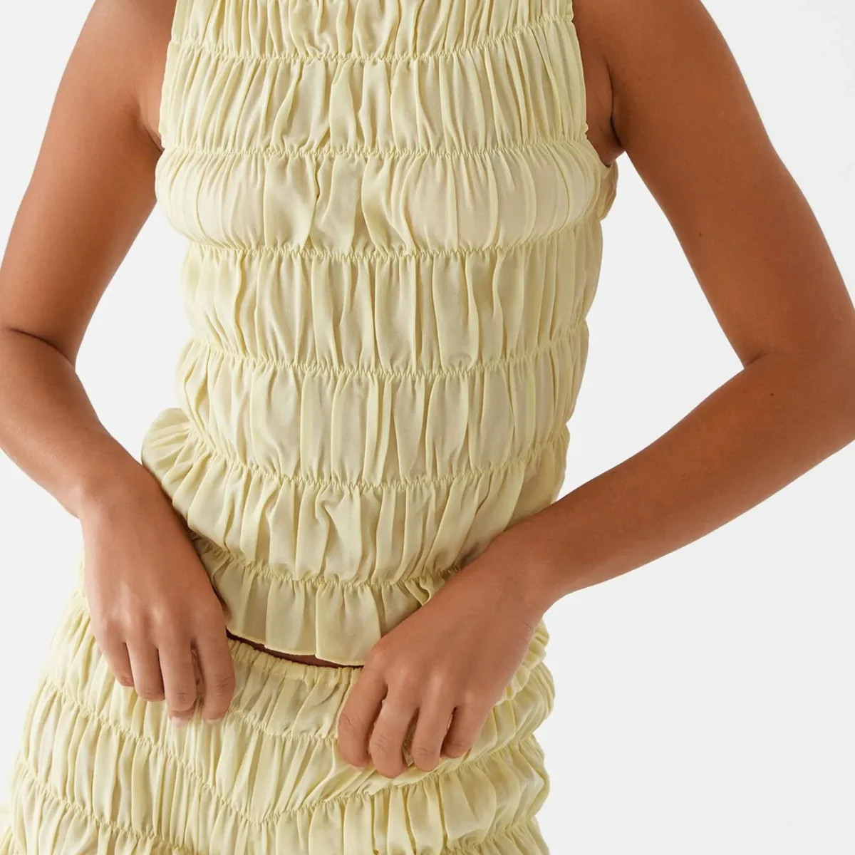 Ruched Texture Tank and Shorts Two-Piece Set | Charming Charlie