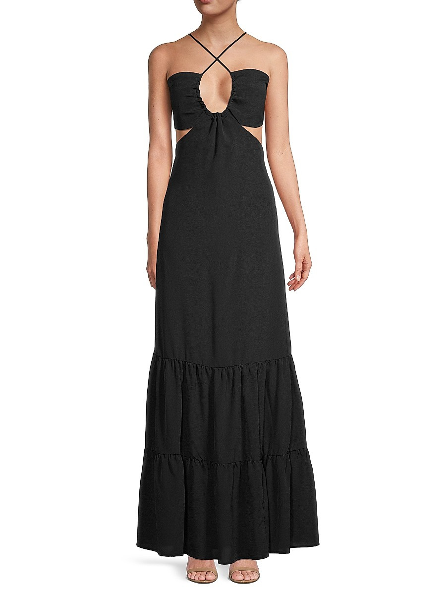 Nicole Miller Women's Cutout Maxi Dress - Black - Size XS | Saks Fifth Avenue OFF 5TH