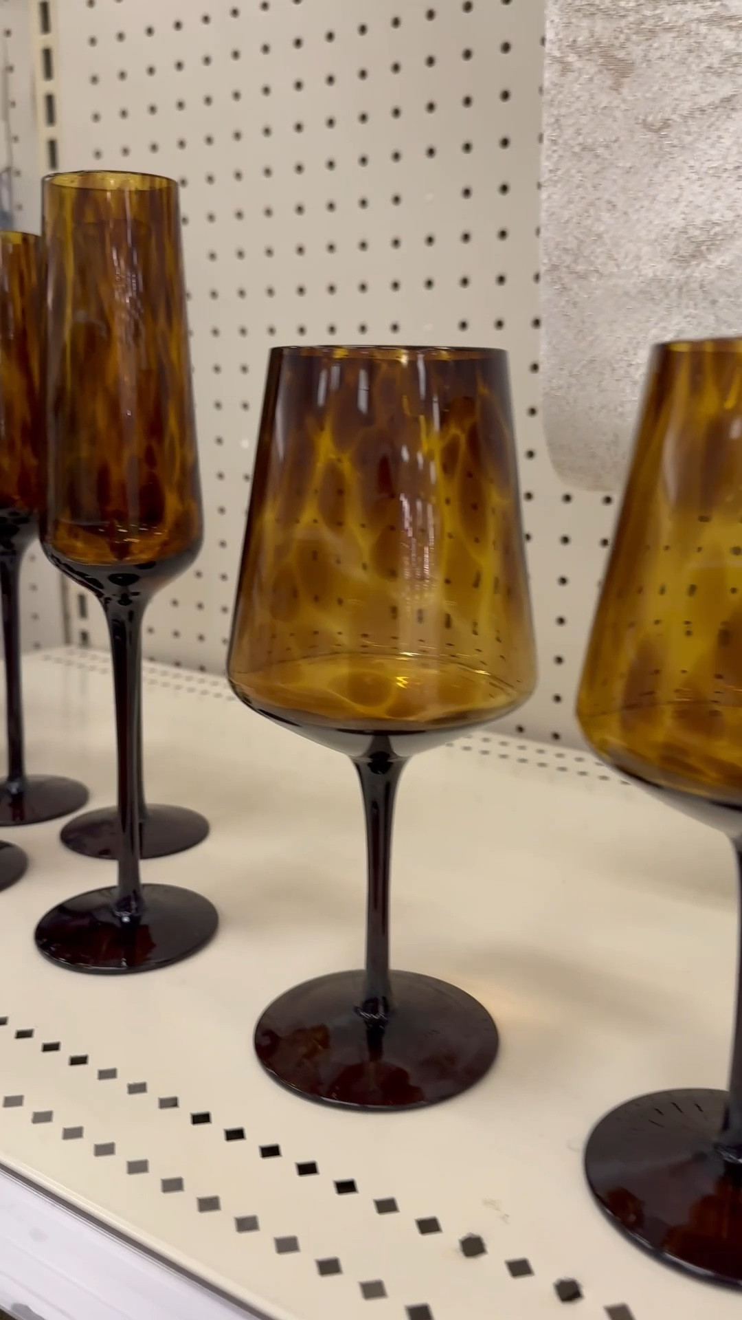 New!  Tortoise wine, champagne and drinking glasses.  Tabletop decor for fall, look for less, home entertaining