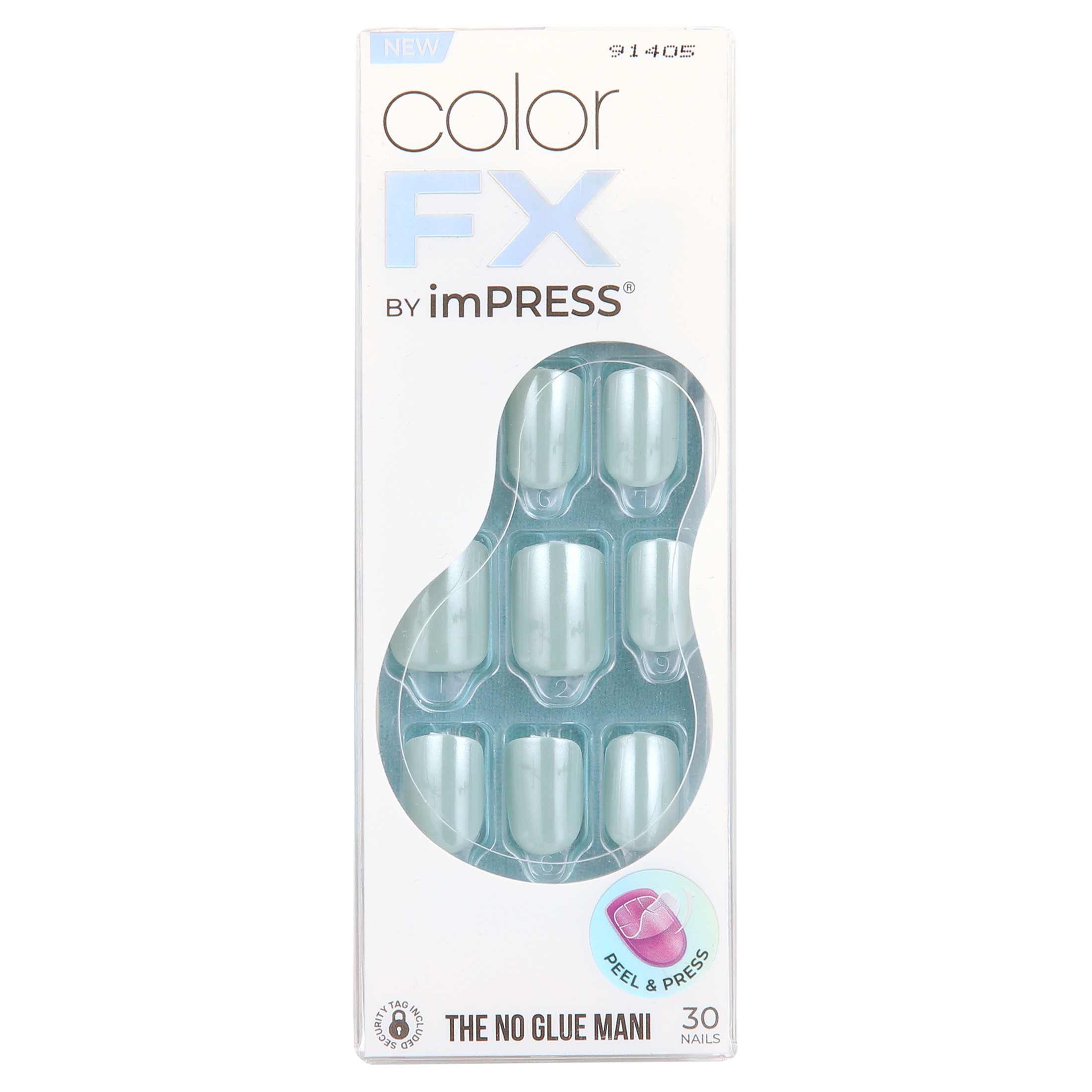 KISS imPRESS Color FX Press-On Nails, No Glue Needed, Green, Short Square, 33 Ct. - Walmart.com | Walmart (US)