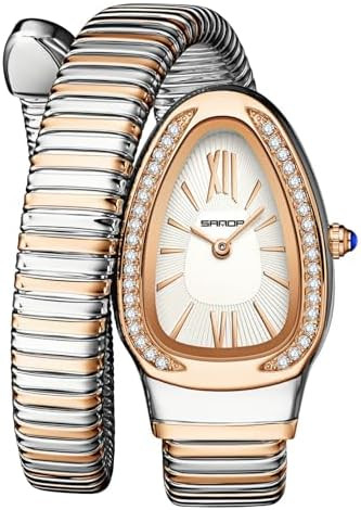 Gosasa Snake Bracelet Watch for Women, Elegant Wrap Around Bangle Wristwatch, Fashion Jewelry Sty... | Amazon (US)