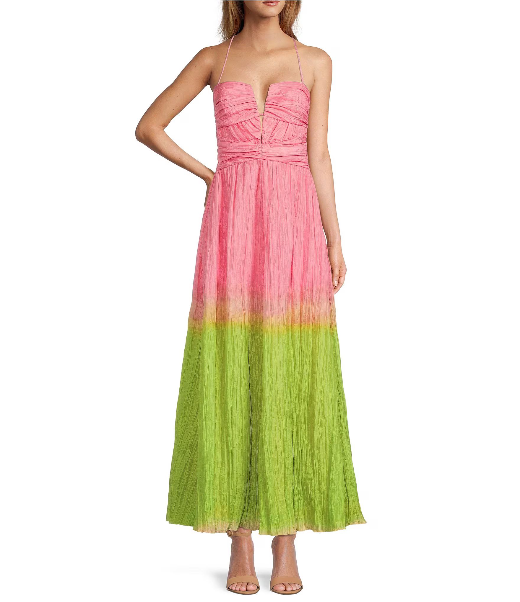 Seraphina Ombre Sweetheart Neck A-Line Maxi Dress | Dillard's