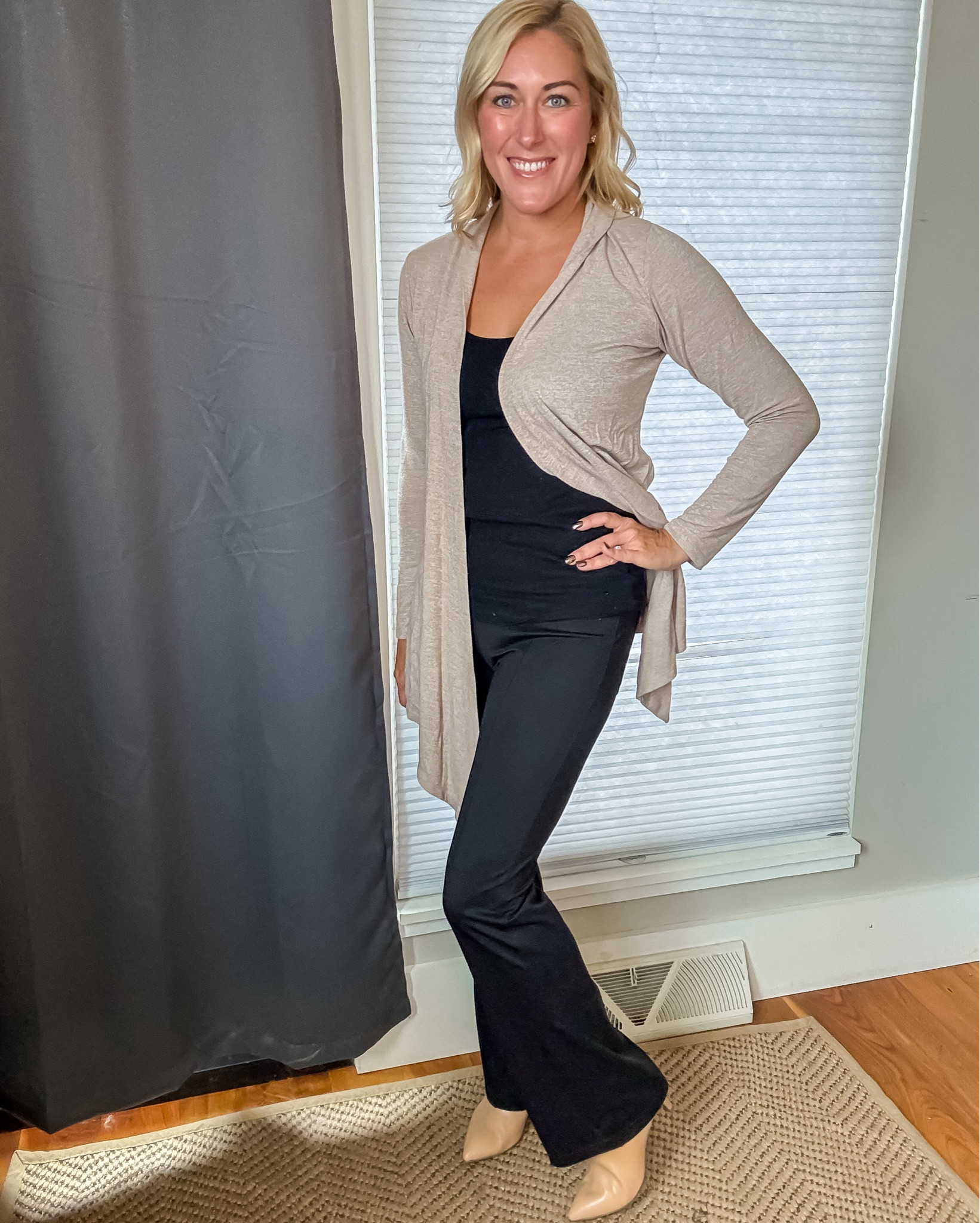 These stretchy flare dress pants are perfect for the office! The comfort of leggings, but just enough class. 