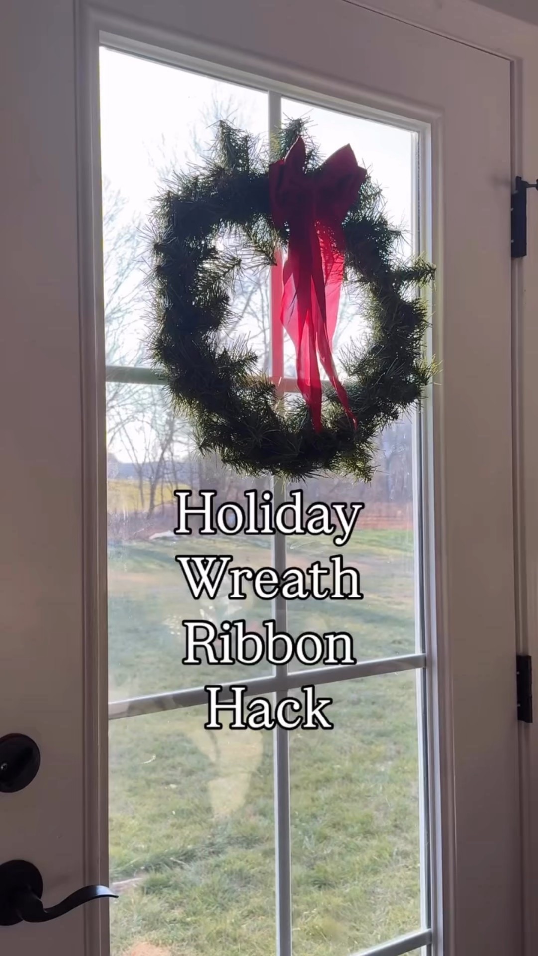Repurposing a favorite hair bow as a wreath ribbon.
Simple, sweet, and surprisingly perfect 🎀✨

The easiest holiday DIY!

#SimpleHolidayDecor #CozyHomeAesthetic #HolidayHack