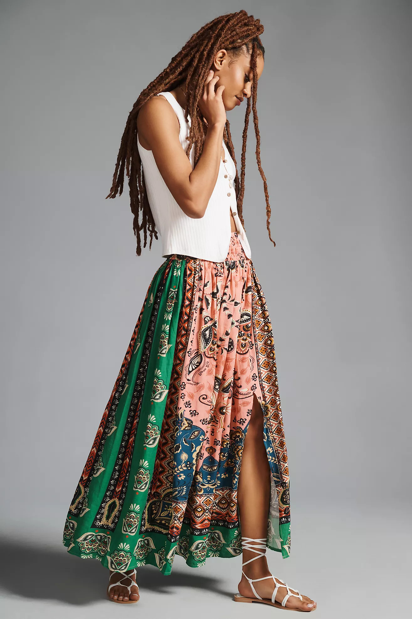 Farm Rio x Anthropologie A-Line Side-Slit Skirt | Anthropologie (US)
