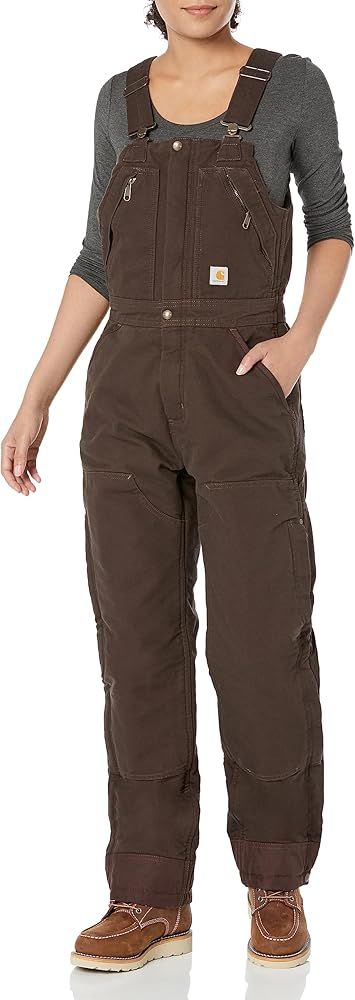 Carhartt womens Loose Fit Washed Duck Insulated Biberall | Amazon (US)
