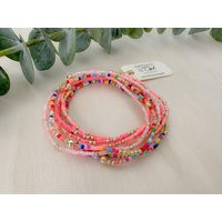 Tiny Seed Bead Bracelet, Pink Bracelet Stack, Rainbow Bracelets, Delica | Etsy (US)
