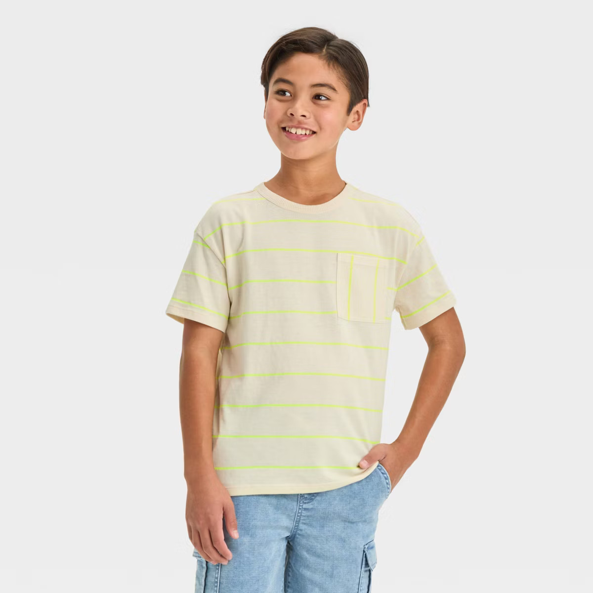Boys' Short Sleeve Textured Striped T-Shirt - Cat & Jack™ | Target