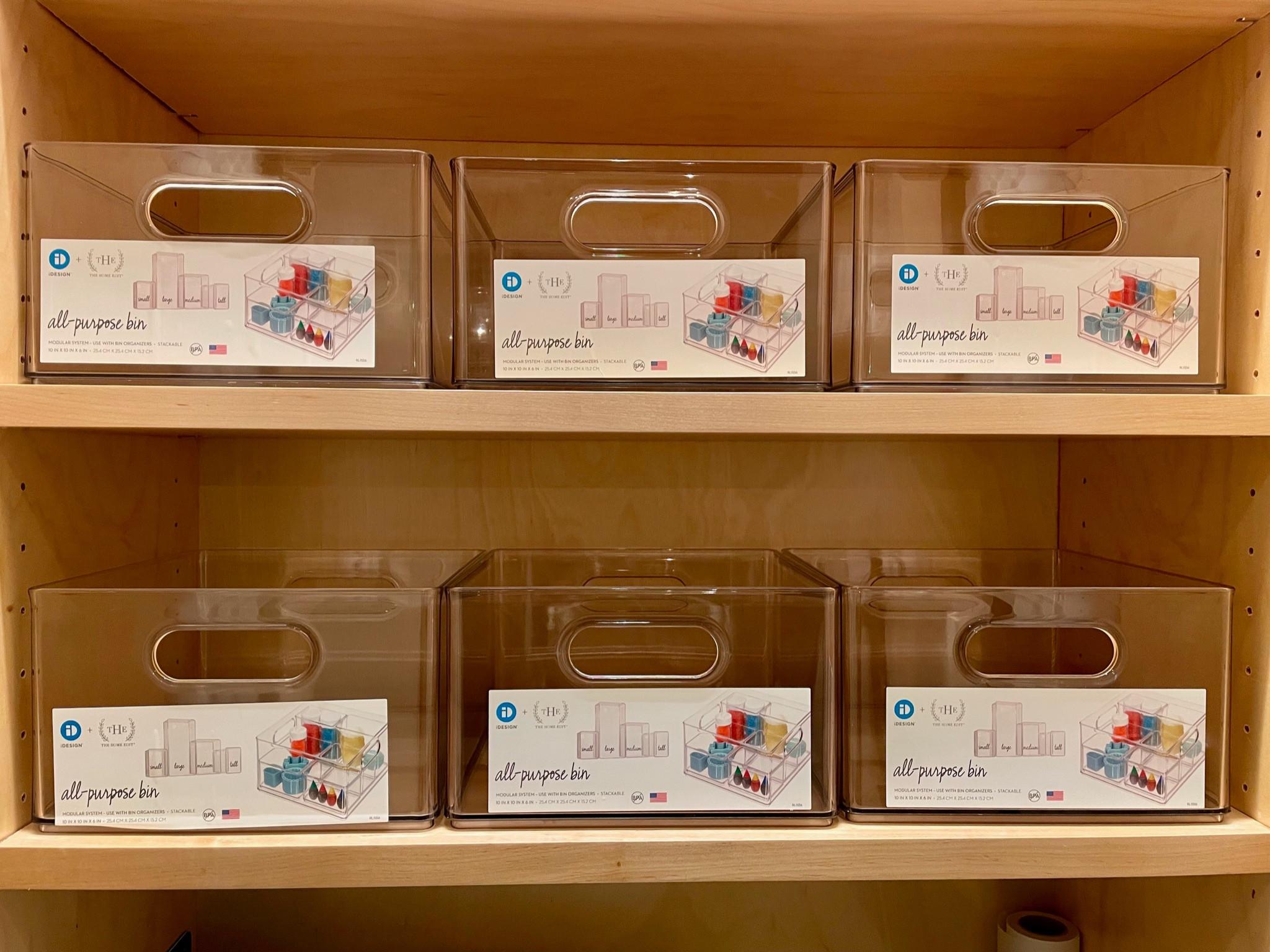 A perfect fit. 10" all purpose bins worked great for this command closet. 

#LTKhome #LTKfamily